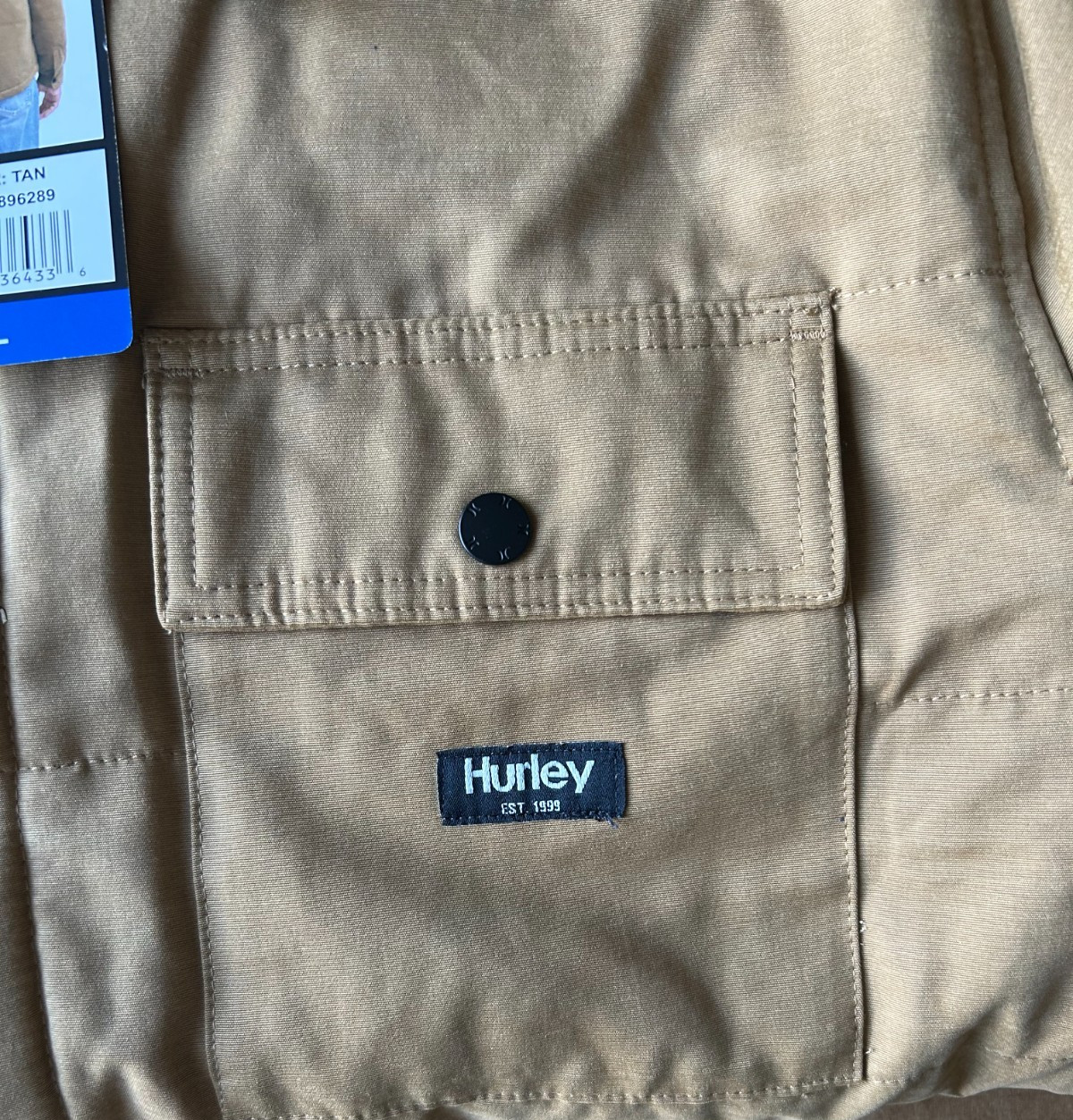 Hurley Men's Quilted Shirt Jacket Tan Size L