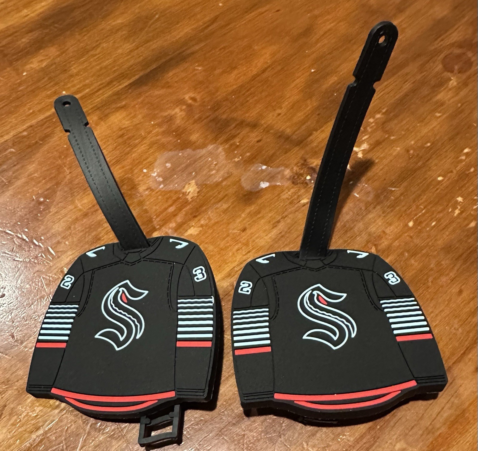 Two 2026 Luggage Tags Seattle Kraken 3rd Jersey 1/25/26 SGA NEW