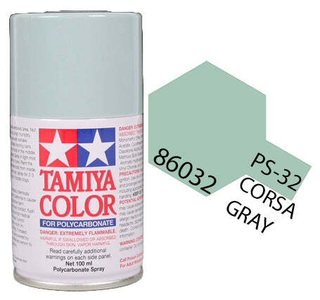 Tamiya 86032 PS-32 Corsa Gray Polycarbonate Spray Paint 100ml TAM86032 - US