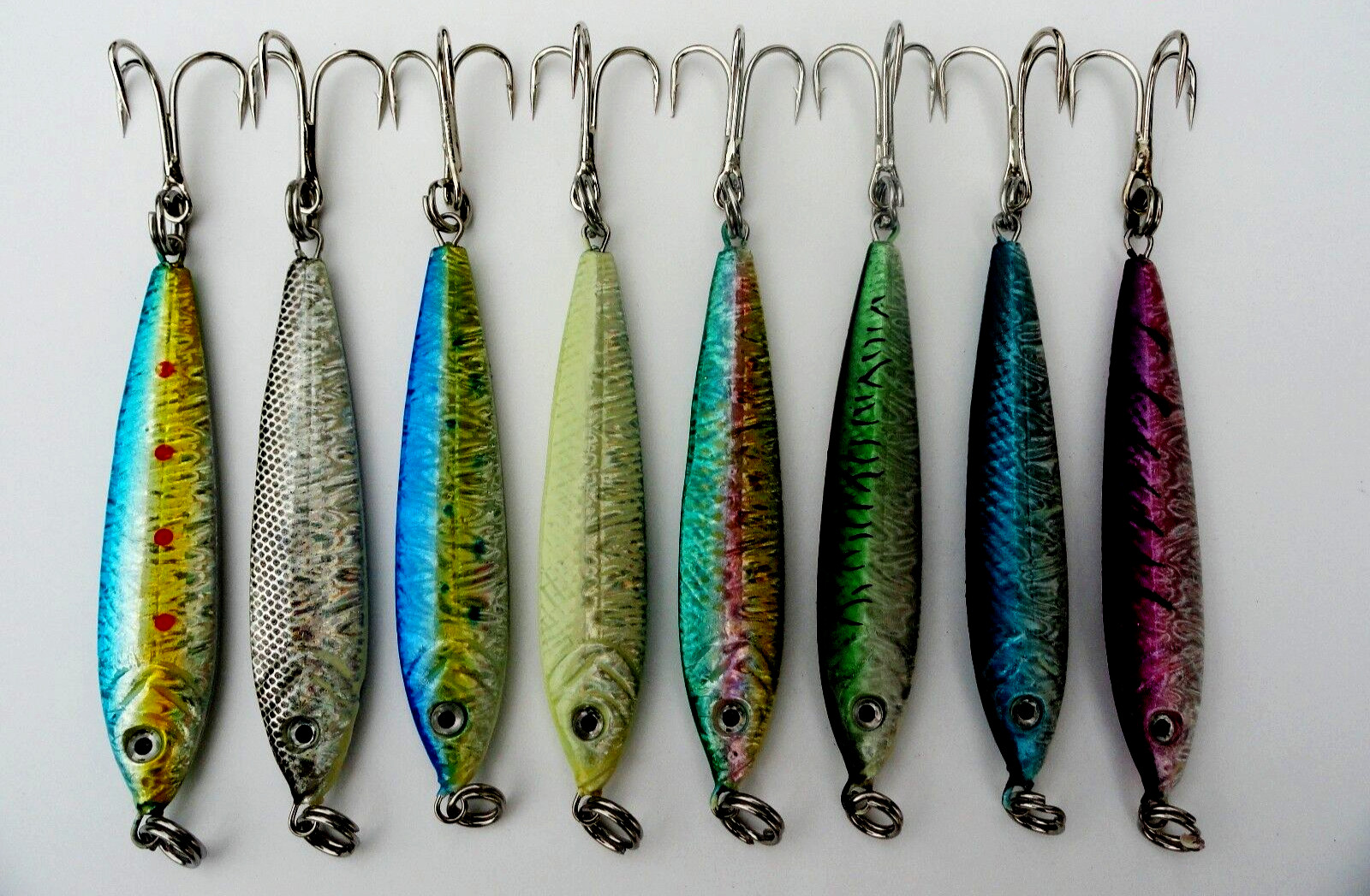 8 Pieces 2.5 oz Mega Live bait Metal Jigs Saltwater Fishing - 8 Colors