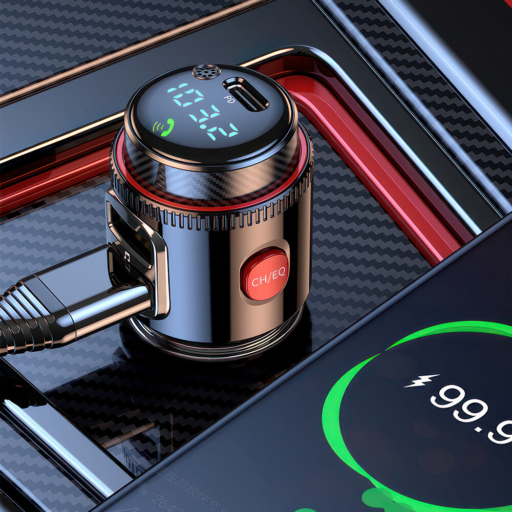 Car Bluetooth FM Transmitter PD 45W Car Charger Power Adapter Cigarette Lighter