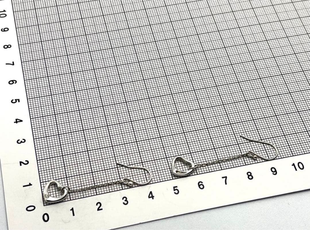 h518 Excellent condition Tiffany & Co. Open Heart Drop Hook Earrings 925