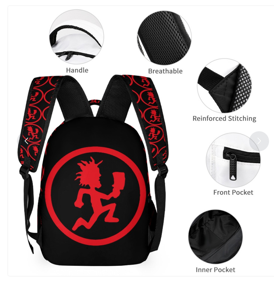 Hatchet Man ICP Insane Clown Posse Juggalo 3 piece backpack set School Lunch box