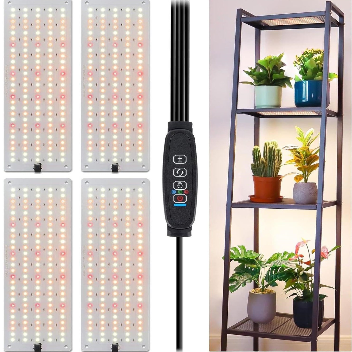 Ultra-Thin Panel Grow Lights for Indoor Plants 4-Pack Full Spectrum Plant Light