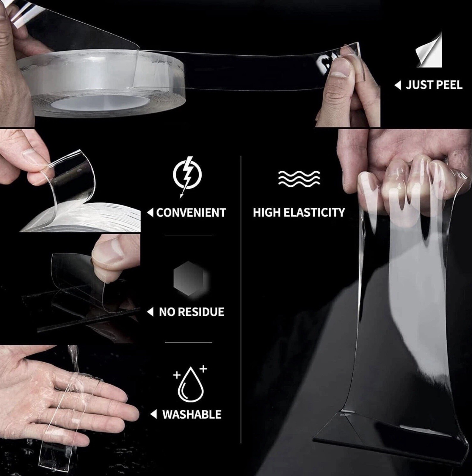 30 FT Alien Nano Tape Double Sided Heavy Duty Adhesive Stick Transparent Tape