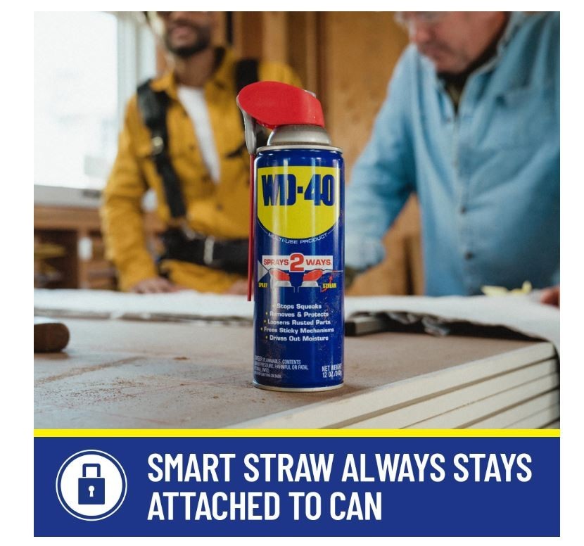 WD-40 Multi-Use Product Lubricant Spray with Smart Straw, 12 oz.