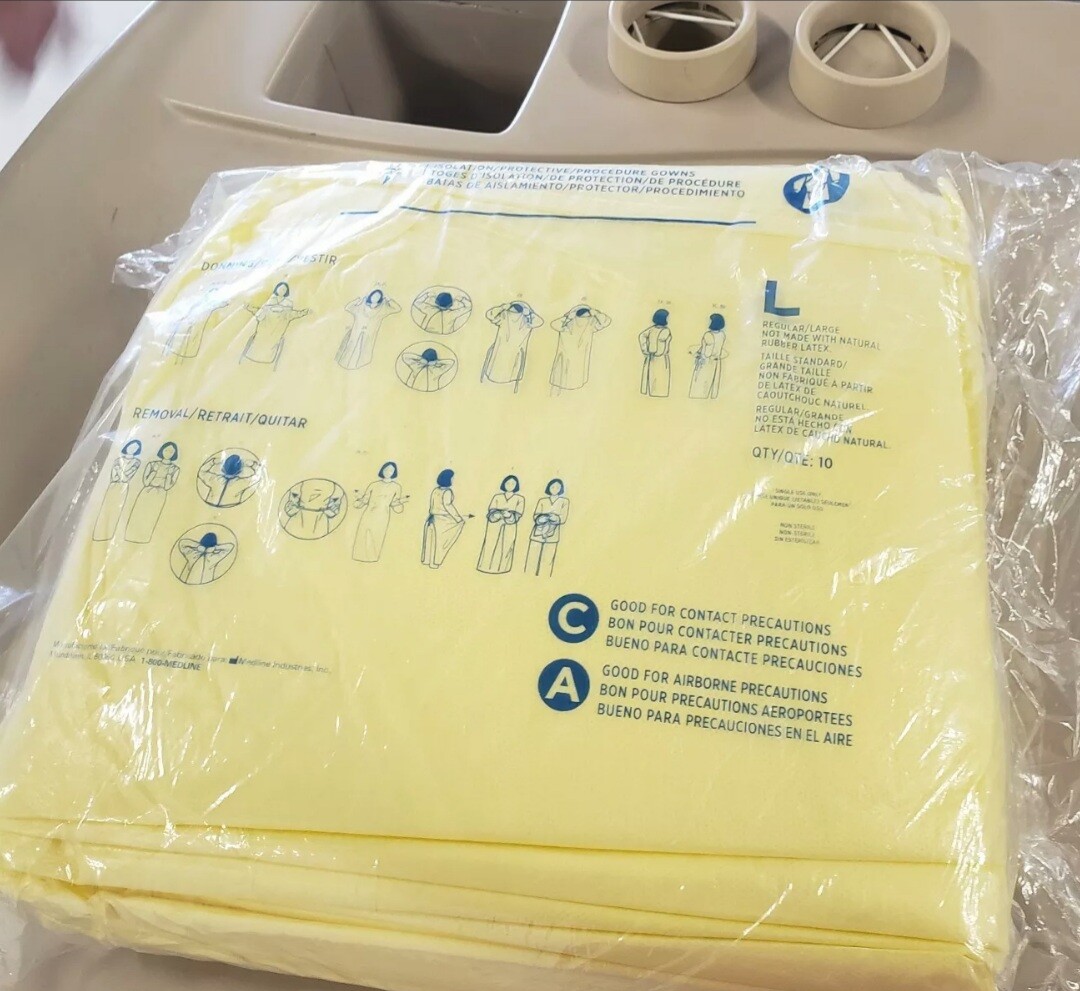 Yellow Washable Medical Isolation Protective gowns knit cuff Premium Quality