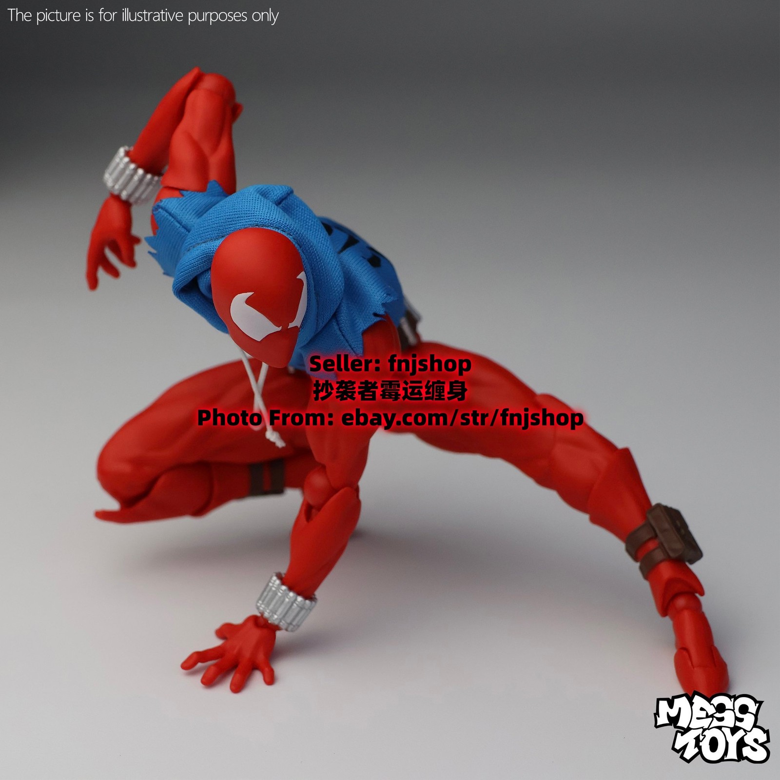 In Stock Hot-New Mess Toys Scarlet Hero Spider-Man Blue Suit 1/12 Action Figure