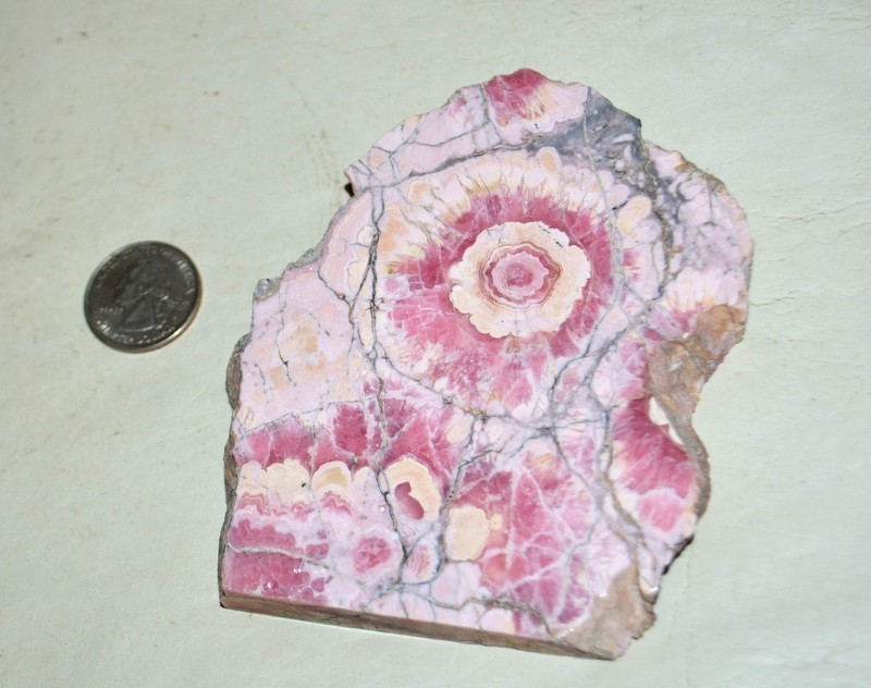 Big Rhodochrosite Stalactite Flower Slab from Argentina