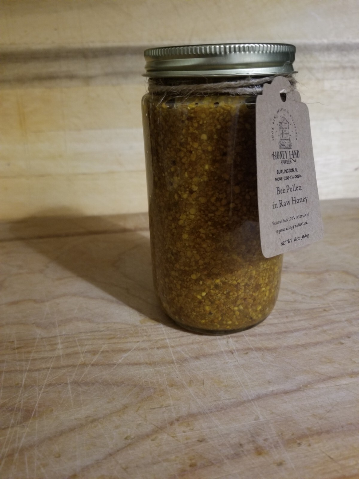 Honey and Bee Pollen - 100% Raw, Wildflower, Local, Organic, Unfiltered