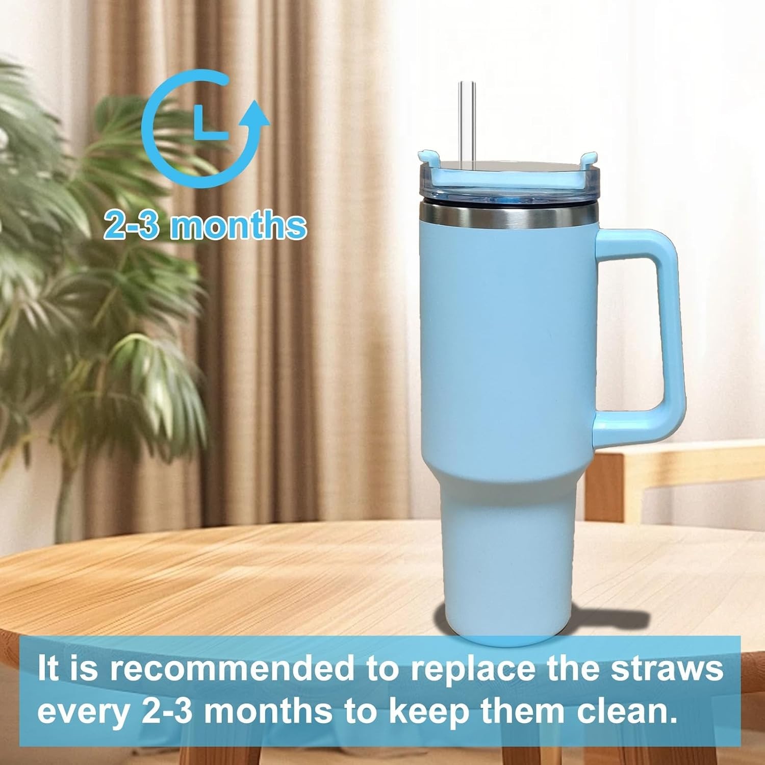 6 Pack Replacement Straws for Stanley 30 40 Oz Adventure Quencher Travel Tumbler