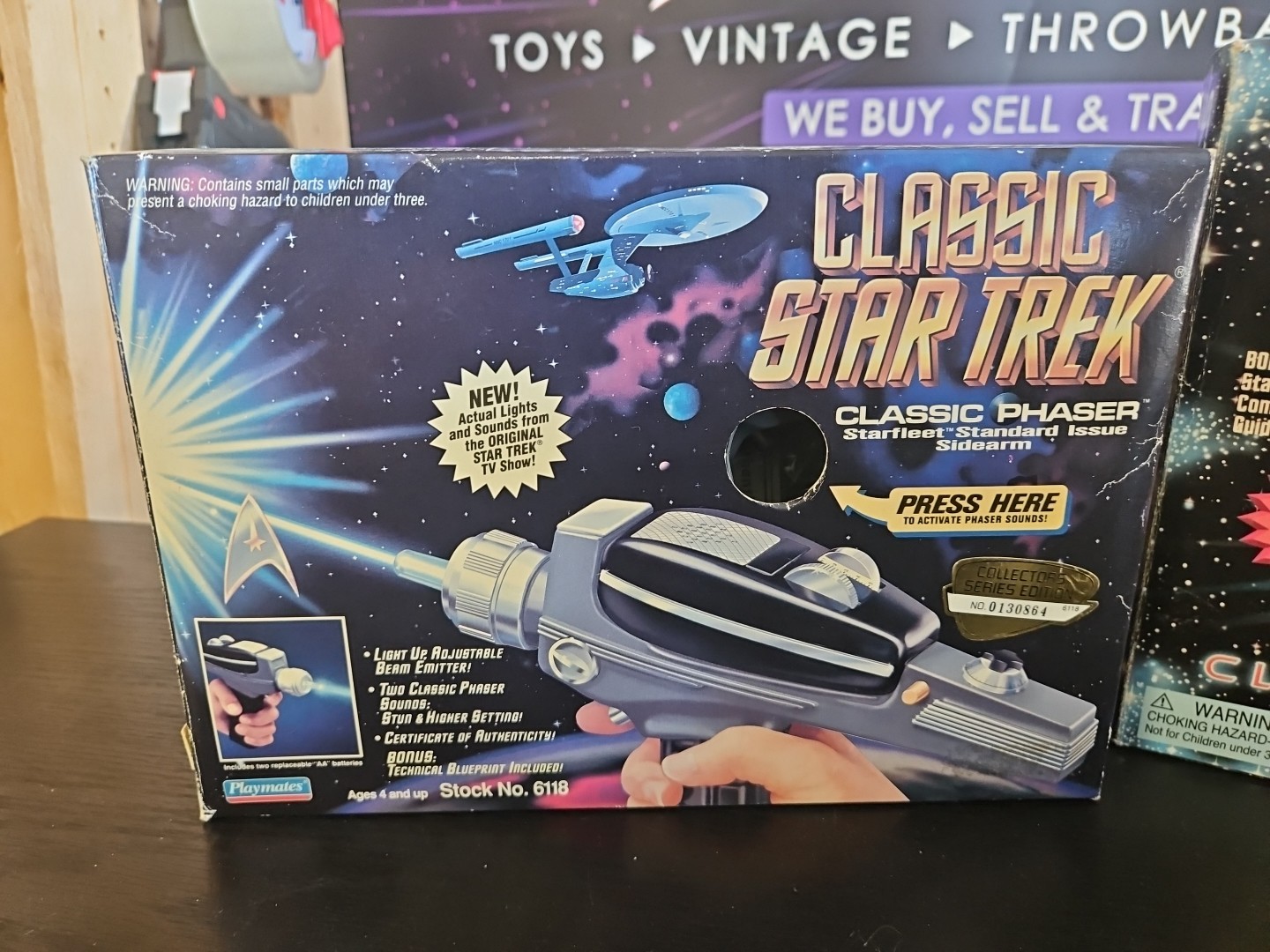 Star Trek Classic Phaser 1994 Playmates Lights Sounds Boxed & Talk Back