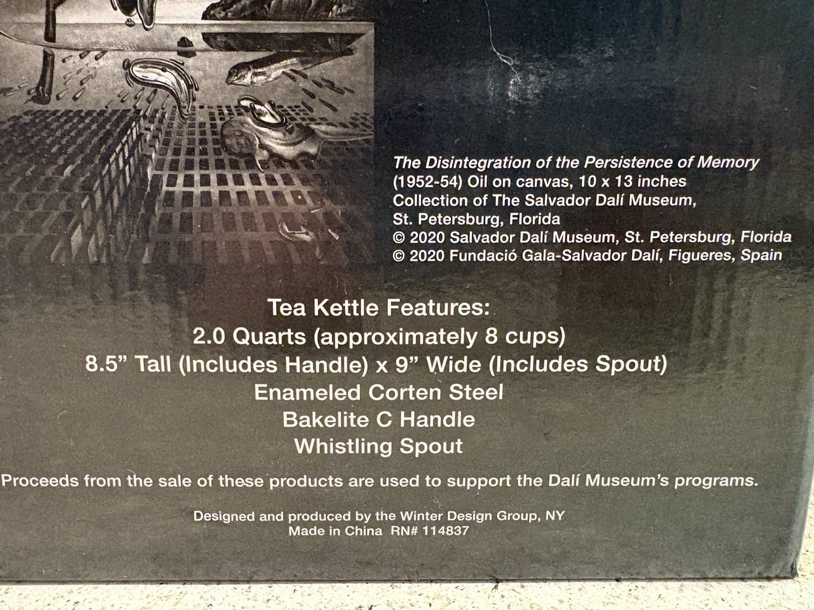 Rare SALVADOR DALI Melting Clock Tea Kettle In Original Box