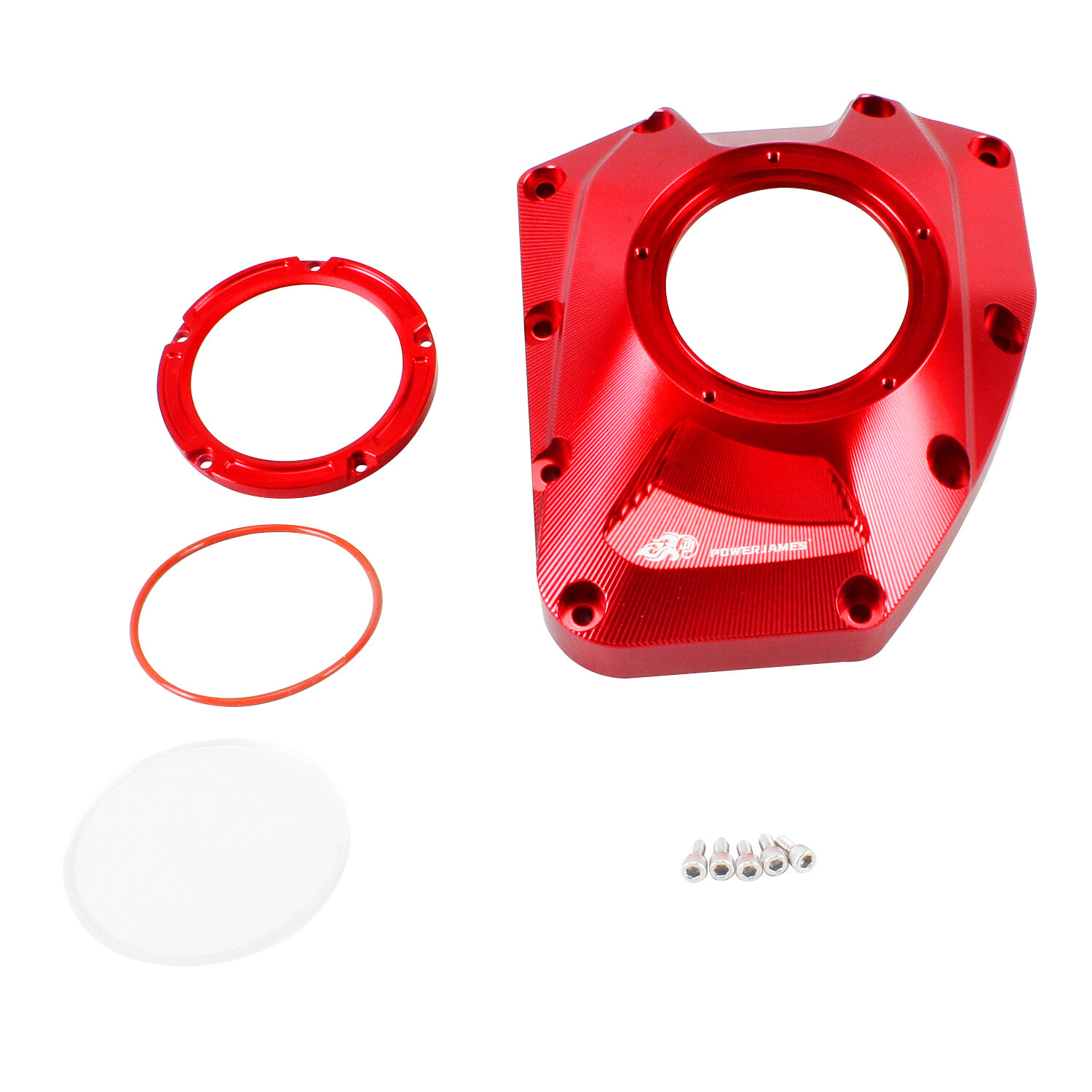 Red Transparent Camshaft Cover for Harley 01-17 Softail Dyna, 01-16 Touring FLH