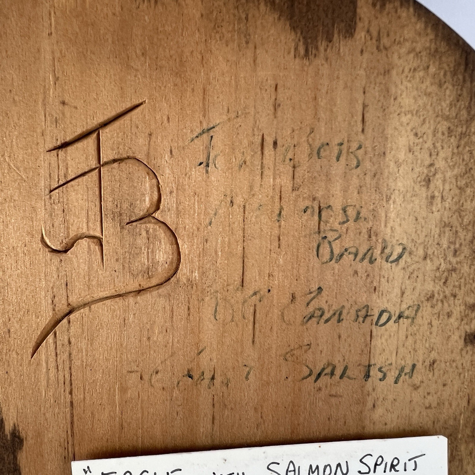 Vtg Joe Bob First Nations Wood Carving Eagle Wall Plaque z3q