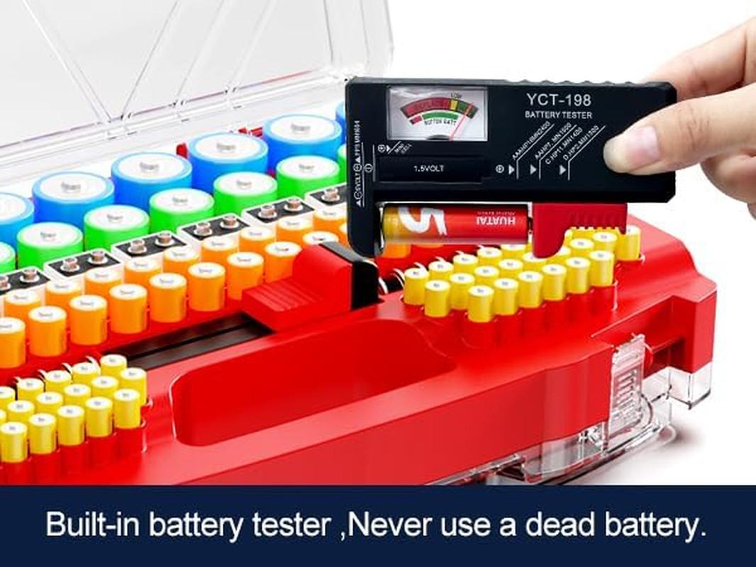 Battery Organizer Storage Holder Box Case with Tester New Ultra-Large 285+