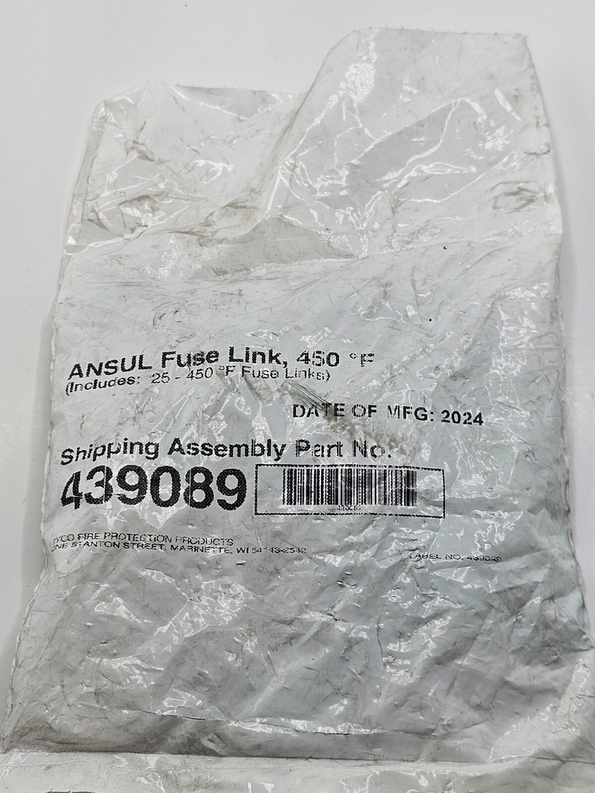 ( QTY 25 ) Ansul Fuse Link 439089 K/SL Style Fusible Links 450° Green
