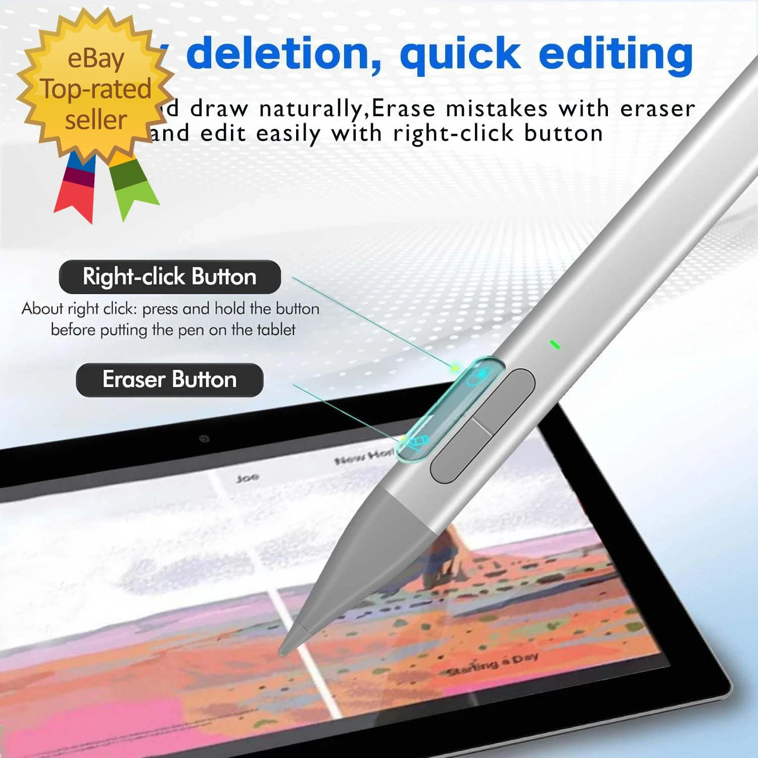 Slim Pen 2 for Microsoft Surface with 4096 Pressure, Eraser & Right-click