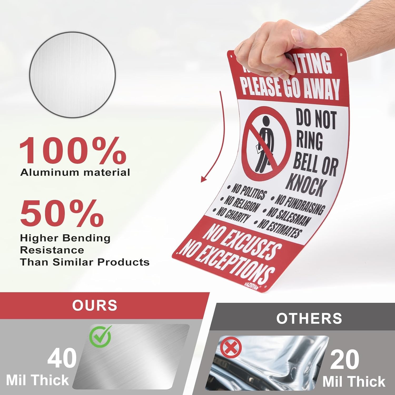 No Soliciting Sign for House,No Soliciting Signs for Home，Do Not Knock Please