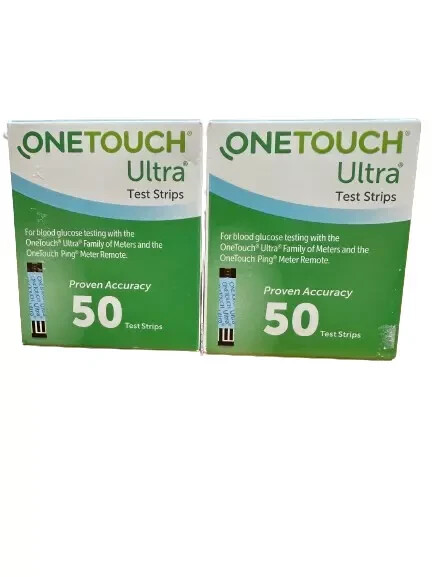100 One Touch Ultra Blue Diabetic Blood Glucose Test Strips 3/2026