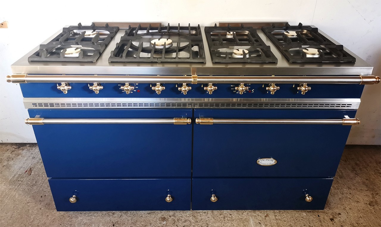 Lacanche Sully Range 55 5/16” in Blue & Brass 140cm