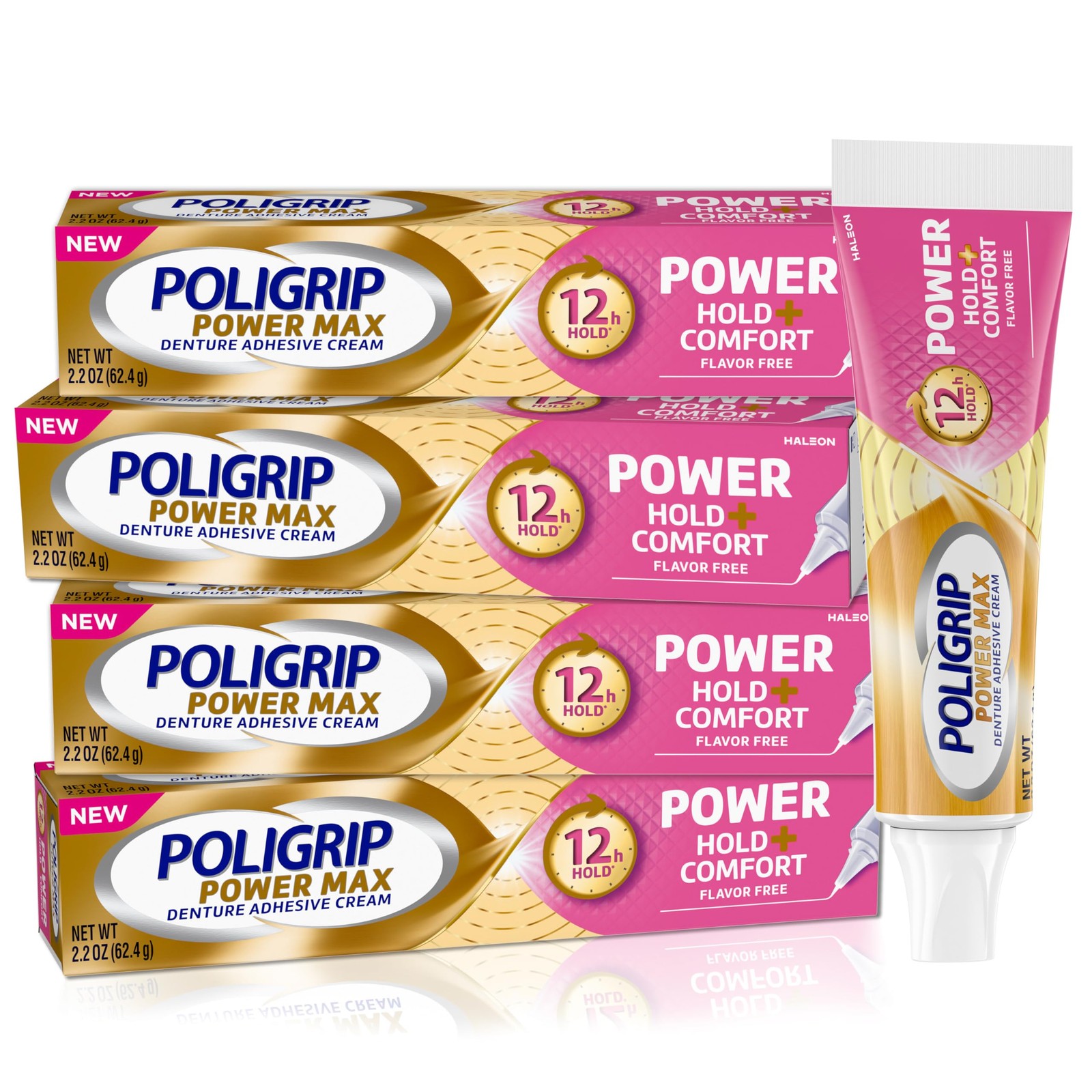 Poligrip Denture Adhesive Power Max Hold Plus Comfort Denture Adhesive Cream ...