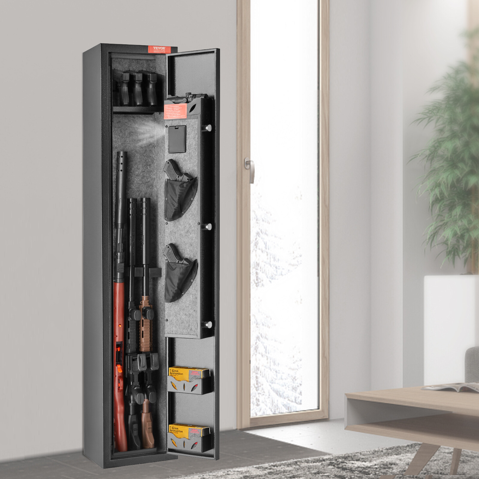 VEVOR Gun Safe Rifle Safe with Digital Keypad & Lock for 3 Rifles and 4 Pistols