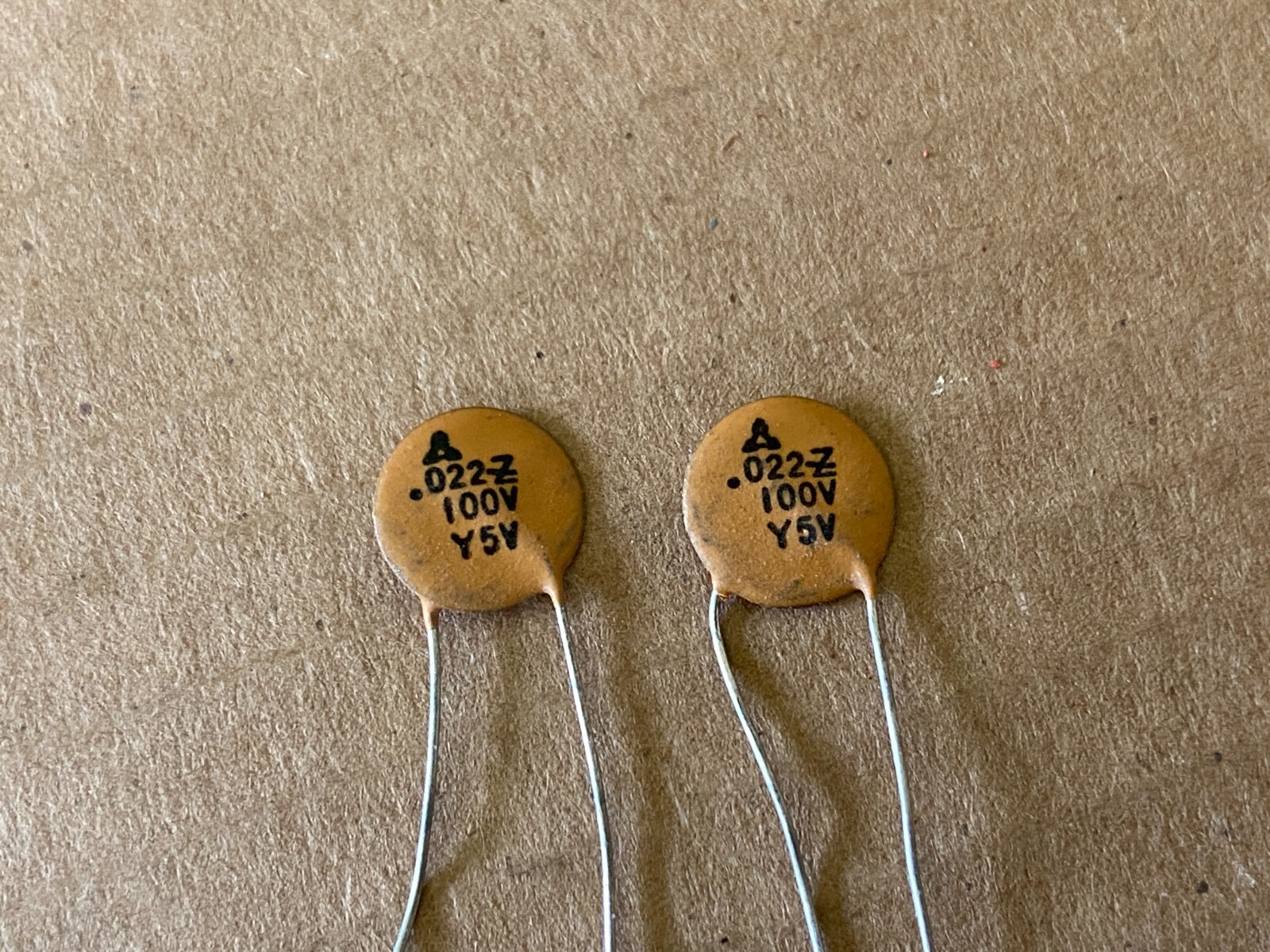 2 NOS Vintage 1970s Matsushita Ceramic Disc .022 uf 100v Guitar Tone Capacitors