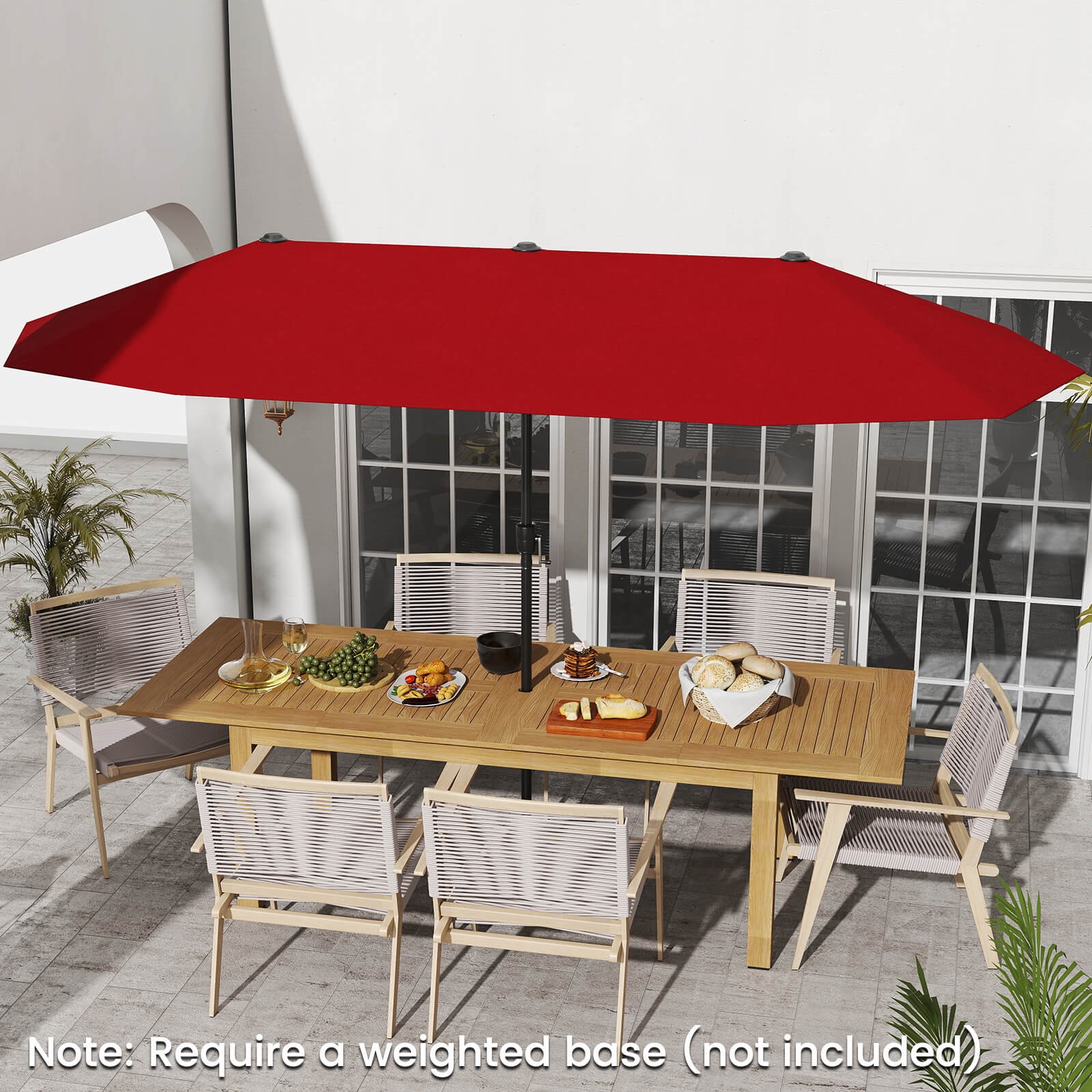 13 FT Large Patio Umbrella Outdoor Double-Sided Table Market Umbrella for Garden