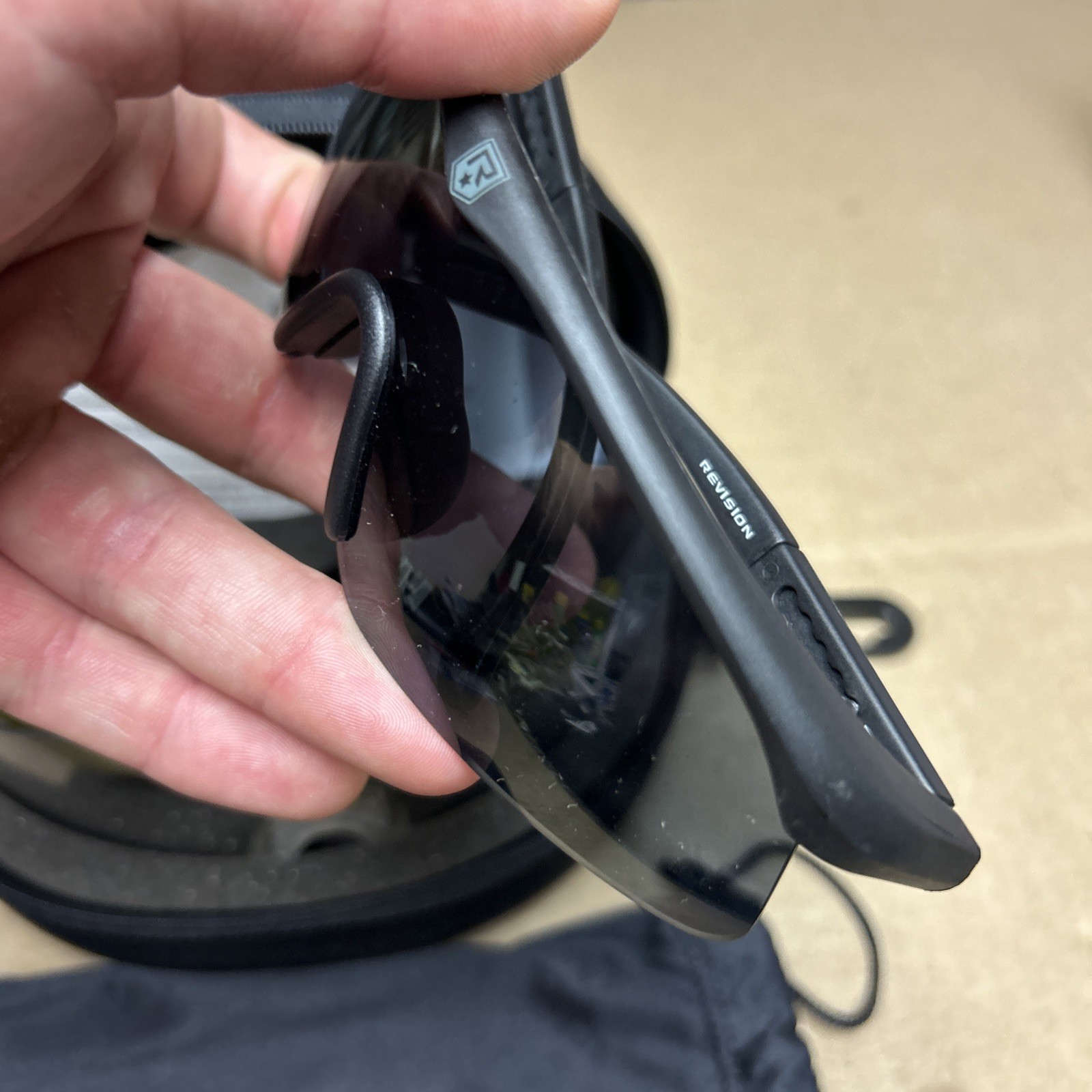 Revision Military Black Safety Glasses With Case And Lens ANSI Z 87 Impact