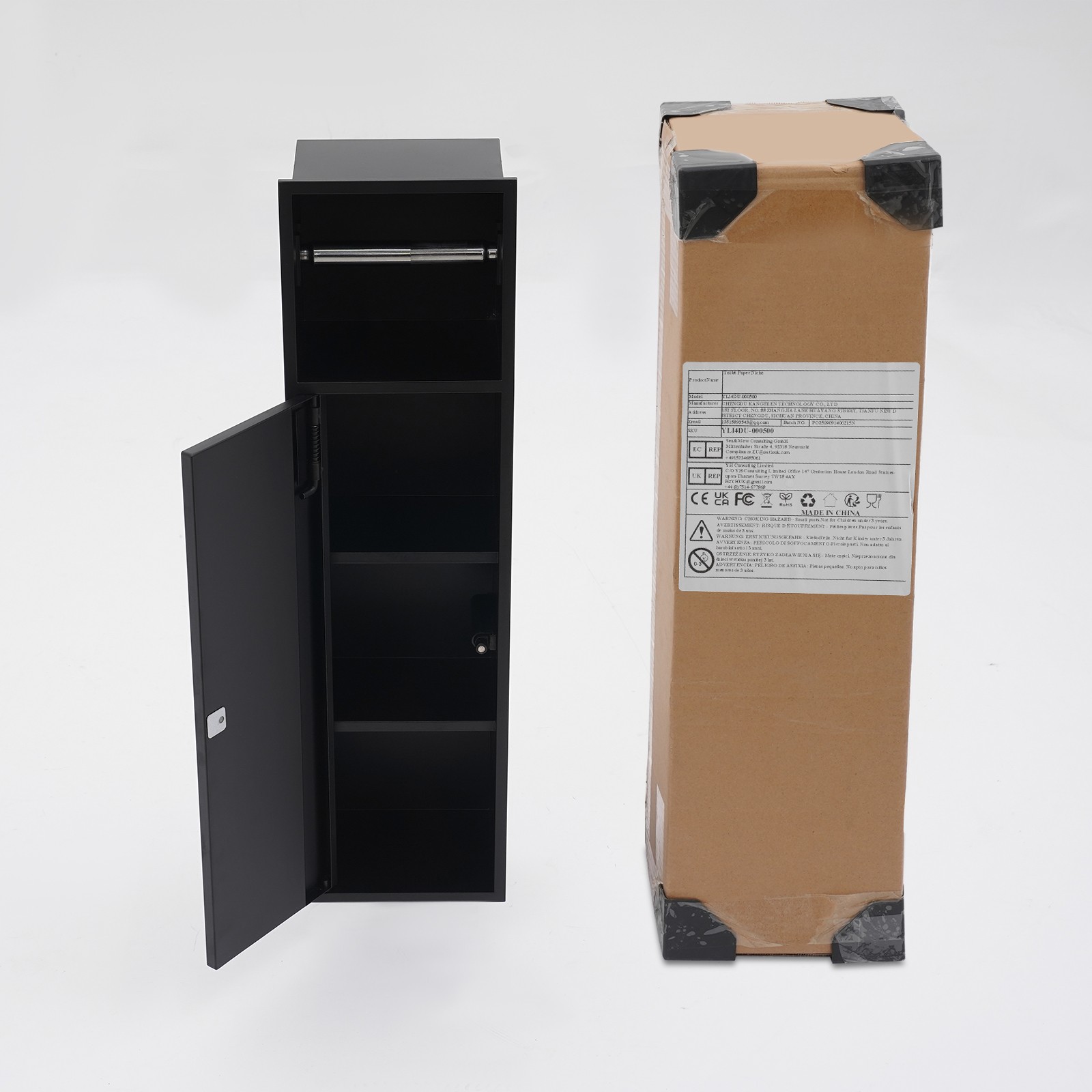 4-Tier 304 Stainless Steel Recessed Bathroom Niche W/ Toilet Paper Holder