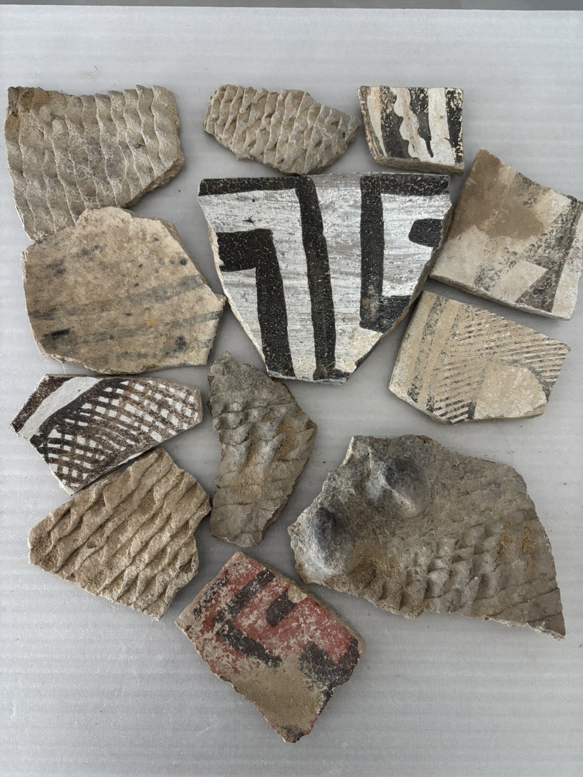 12 Ancient Anasazi Native American Pottery Shards 2” - 4” Arizona L6-D FREE SHIP