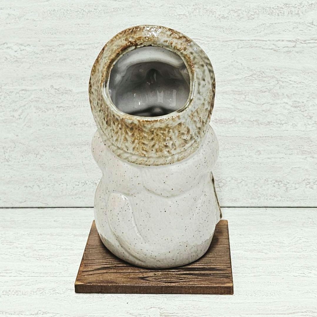 Shigaraki White Tanuki Statue Vintage Style Home Decor
