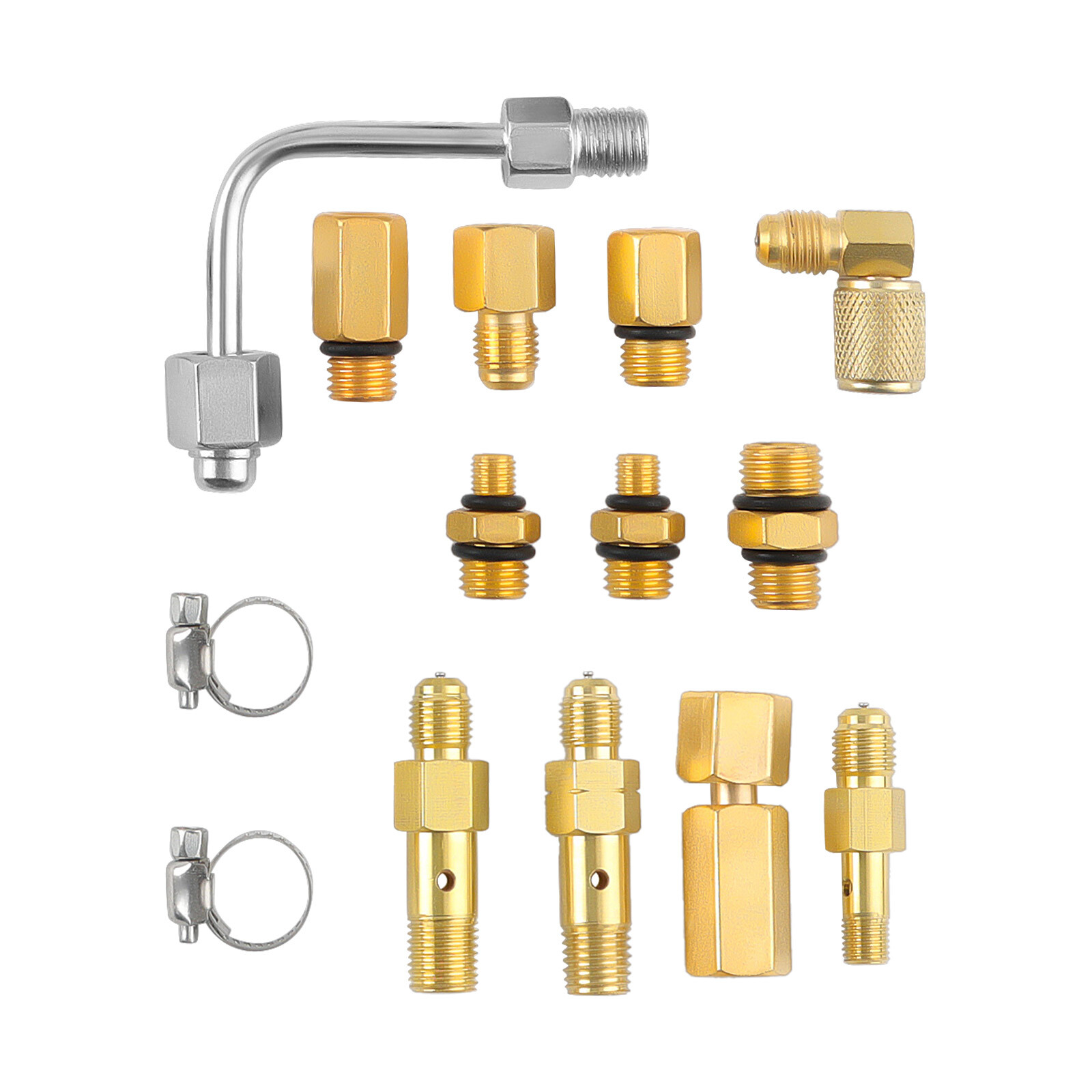 Universal Fuel Injection Gauge Pressure Tester Test Adapters Tool Kit