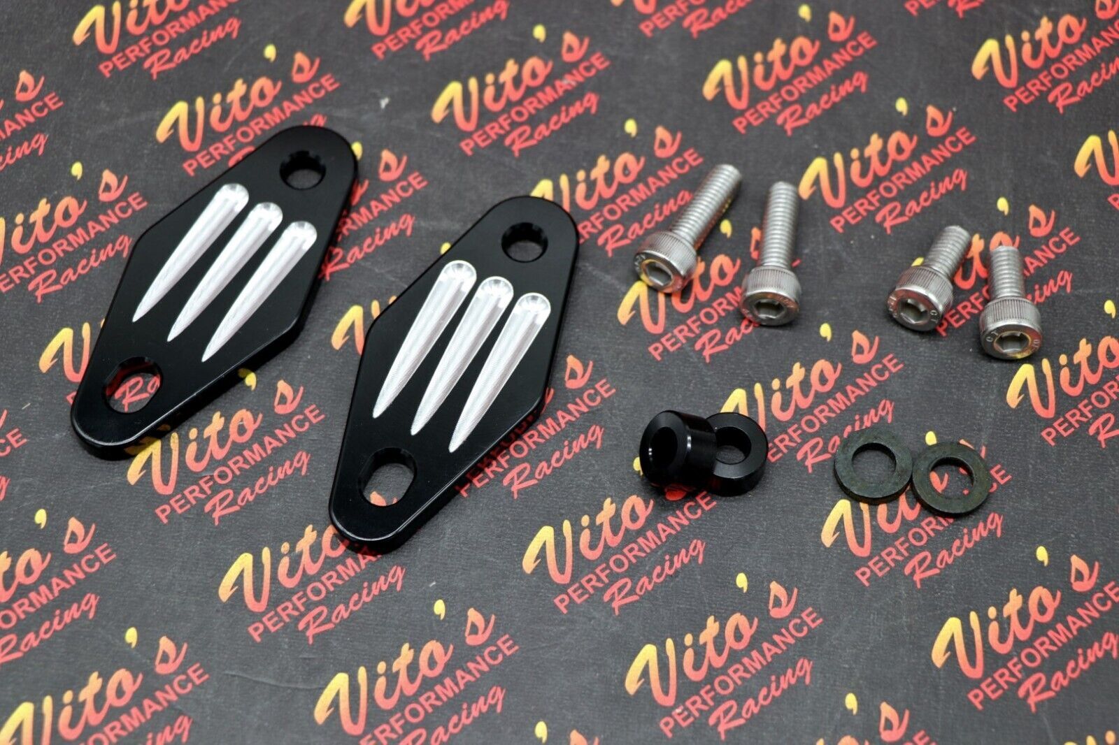 2 x new front exhaust pipe mounts hangers aluminum Yamaha Banshee BILLET BLACK