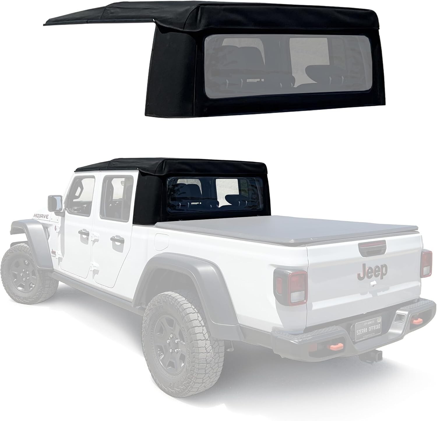 Sierra Offroad Soft Top 2020-2026 Jeep Gladiator JT Black, Twill Canvas 4DR