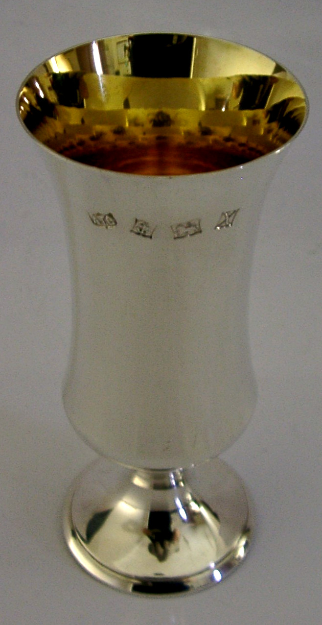 103g MID CENTURY MODERN STERLING SILVER GOBLET CHALICE CUP 1972 BARWARE