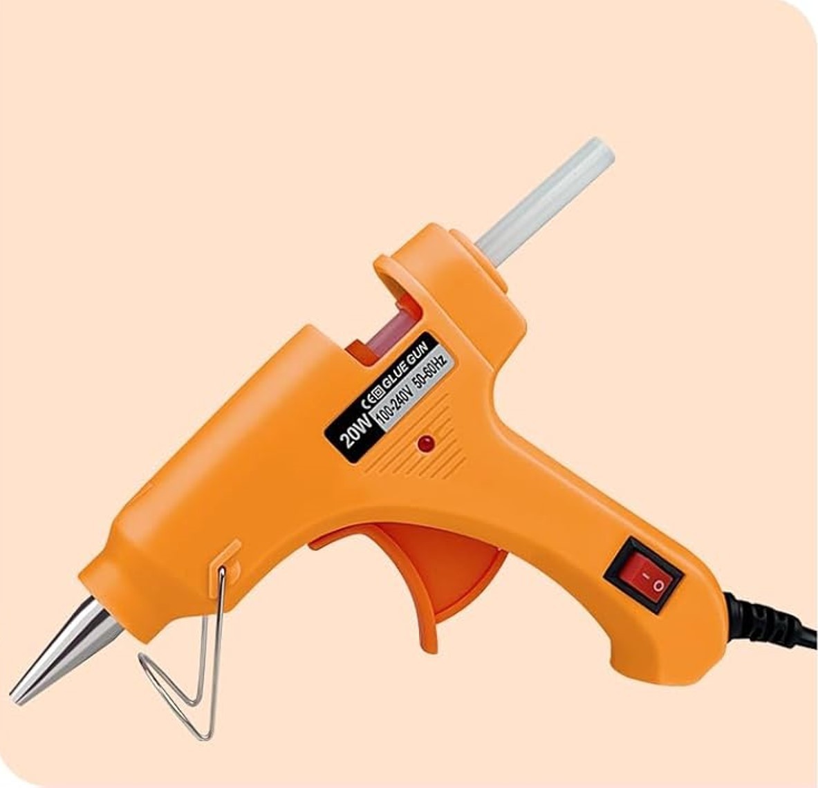 Mini Hot Glue Gun with 4 Glue Sticks for Crafts School DIY Arts Orange