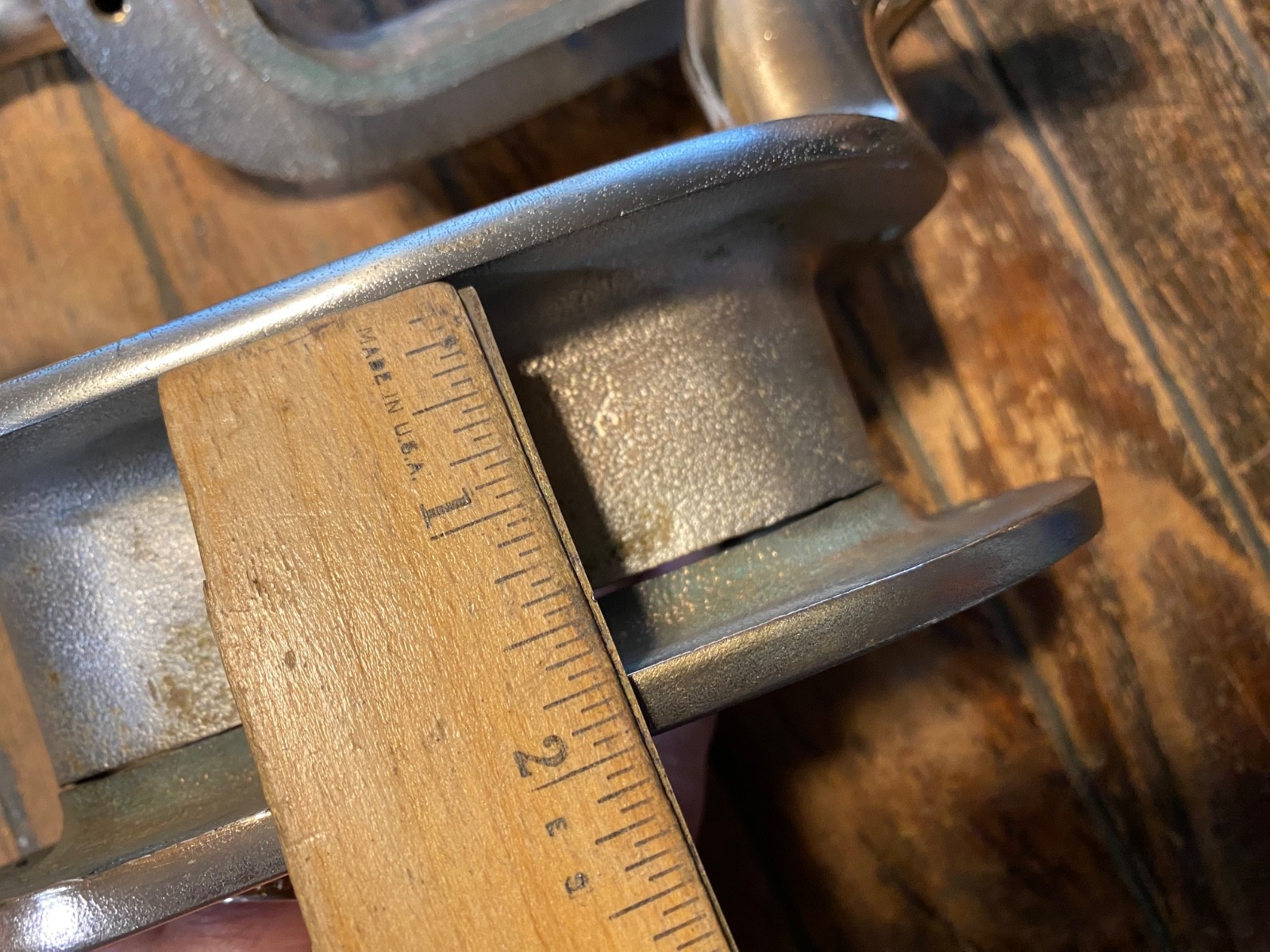 VINTAGE CAST POLISHED BRONZE COMBINATION CLEAT/HAWSE HOLE 12" LONG (2 avail)