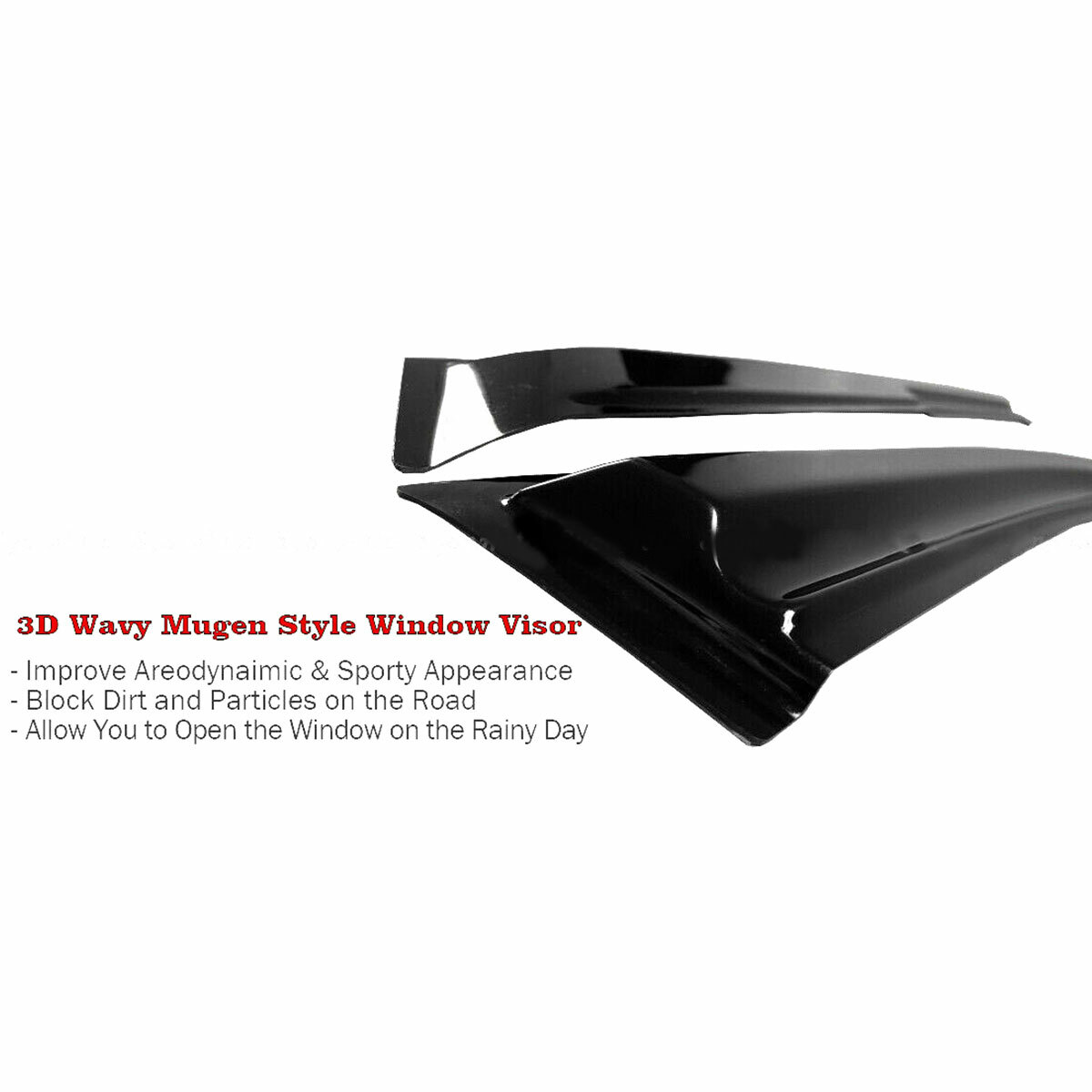 For Dodge Charger 2011-2023 JDM-Mugen 3D Style Window Visor Rain Guard Deflector