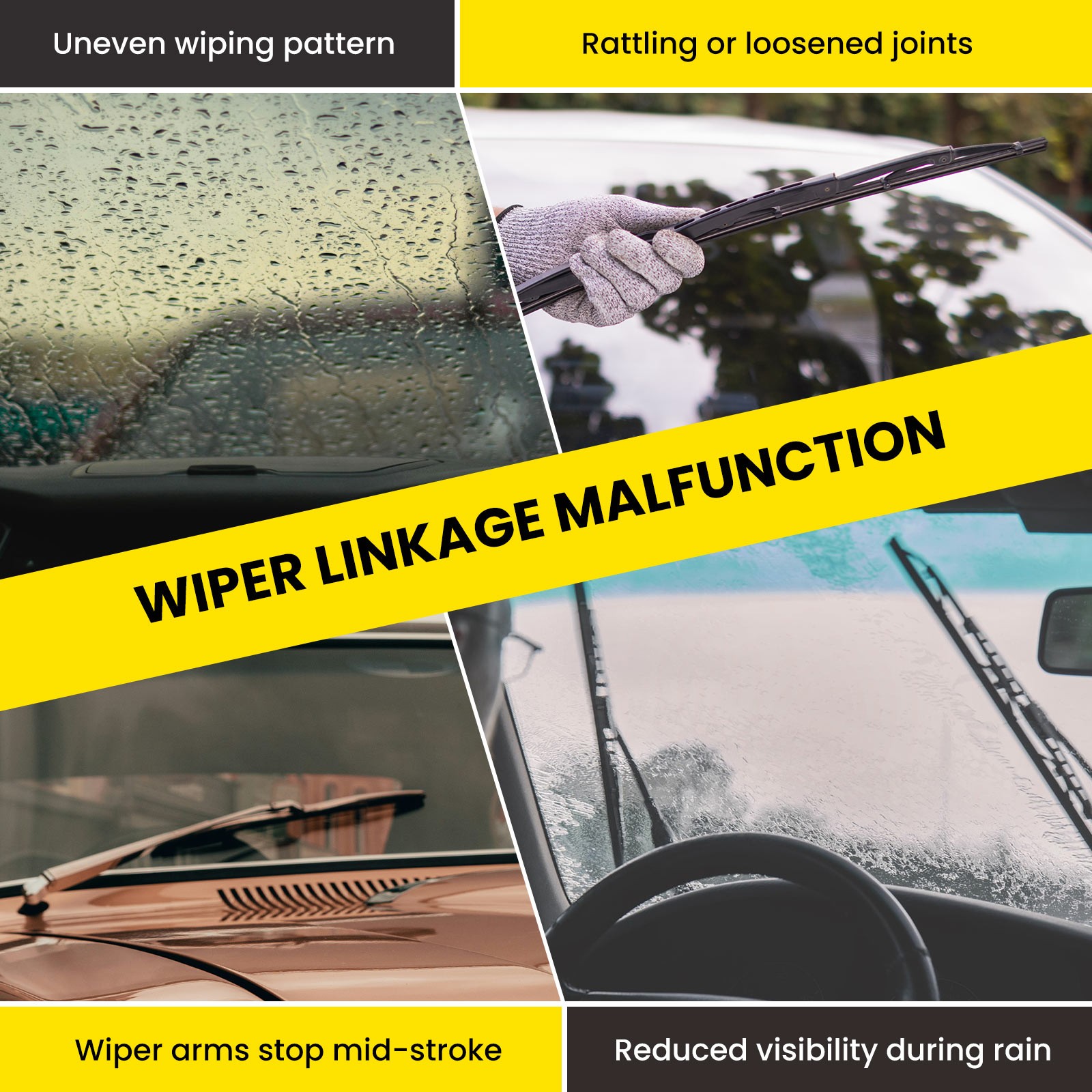 Front Wiper Linkage & Motor Assembly for Cadillac Chevrolet Silverado GMC Sierra