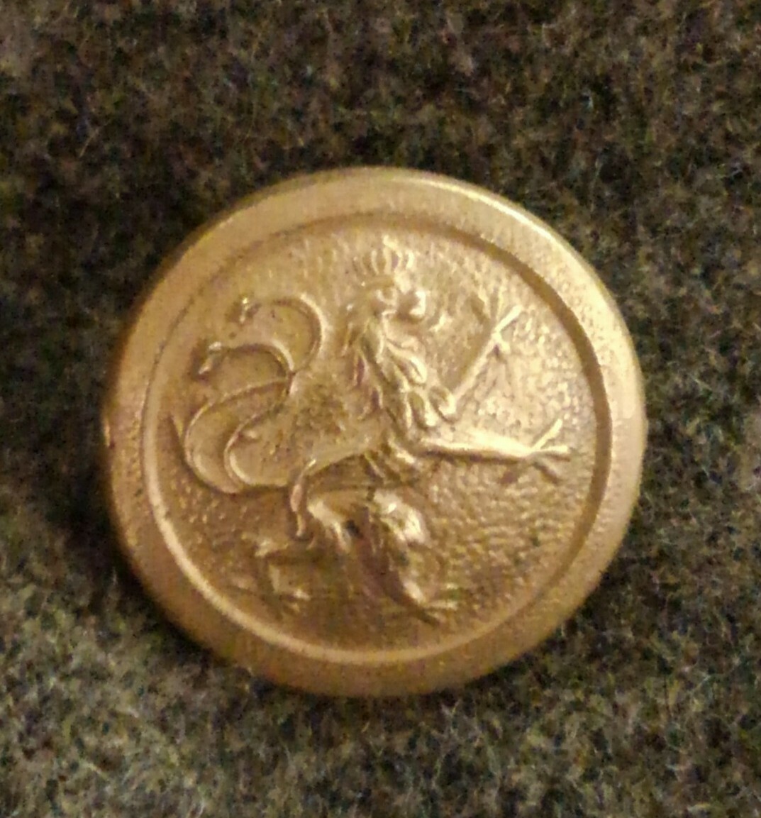 WWI German Bavarian Brass finish 21MM RIGHT FACING buttons by the each