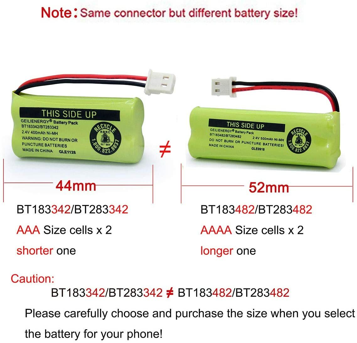 3x For Vtech BT183342/BT283342 Battery Pack 2.4V 400mAh for AT&T Cordless Phone