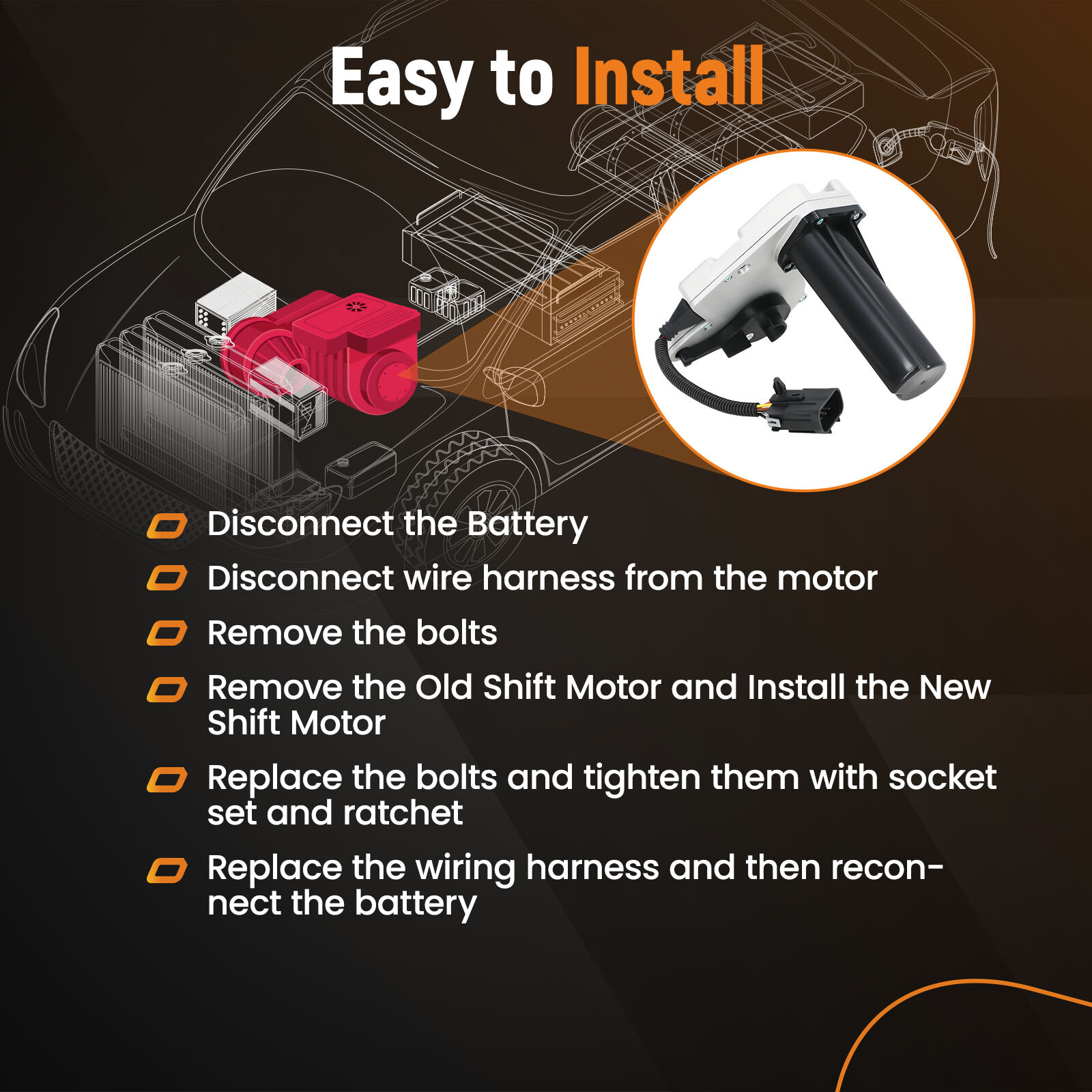 Transfer Case Shift Motor Encoder for Chevrolet Silverado Suburban GMC 2003-2007