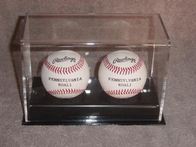DELUXE DOUBLE ACRYLIC BASEBALL DISPLAY CASE