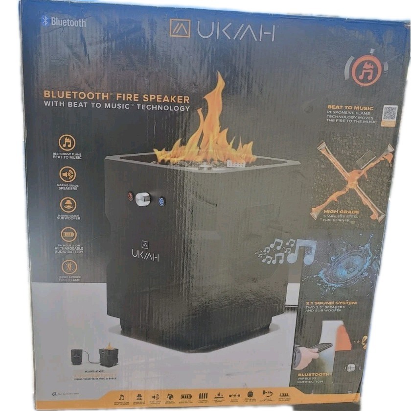 Ukiah Note Portable Audio Propane Fire Pit with Beat to Music Technology New!!!