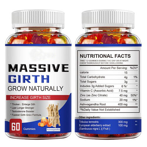 Male Enhancement Gummies Booster & Thicker Last Longer Stronger Bigger 60 Gummy