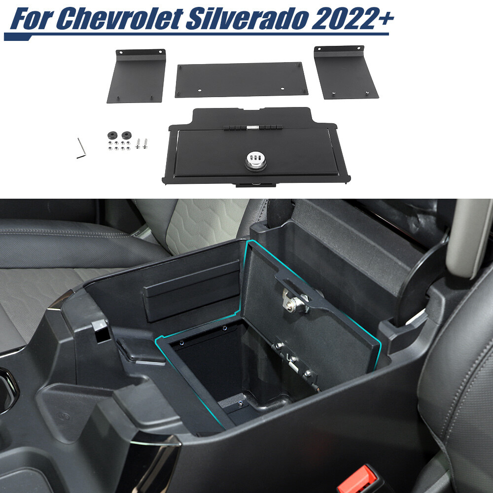 Console Armrest Vault Safe Box Lock Fit For Chevrolet Silverado GMC Sierra 2022+