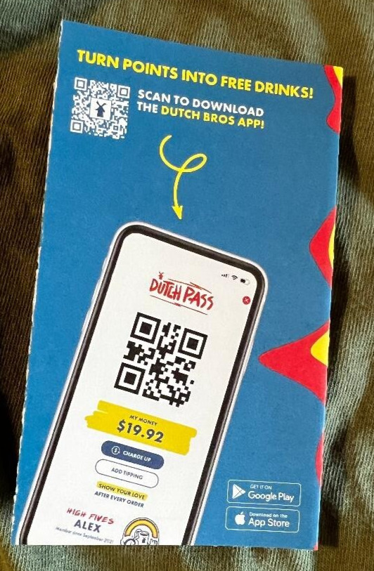 DUTCH BROS POCKET MENU 2025 DRINKS CLASSICS REBEL ENERGY DRINKS TEA LEMONADE