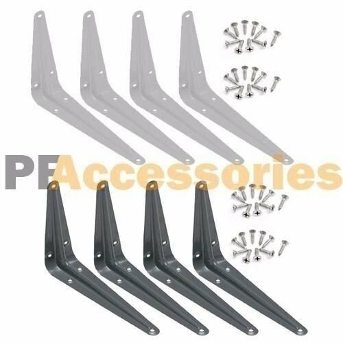 20x 6" x 8" inch Utility Metal Wall Shelf Corner Bracket Support White LOT